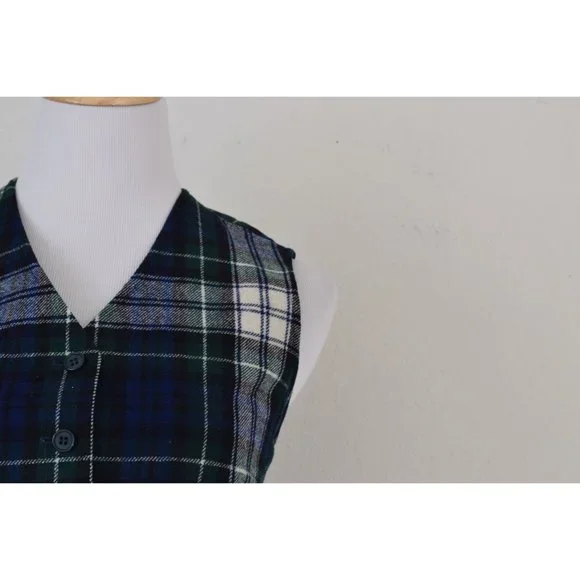 Vintage Sleeveless 90s Pendleton Plaid Waistcoat Vest - Picture 6 of 10
